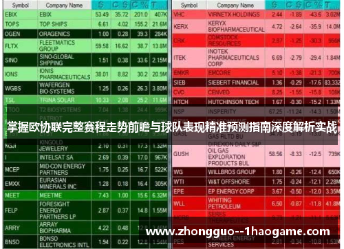 掌握欧协联完整赛程走势前瞻与球队表现精准预测指南深度解析实战 掌握欧协联完整赛程走势前瞻与球队表现精准预测指南深度解析实战